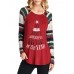 Casual Women Christmas Letter Print Striped Patchwork T-Shirts Casual Women Christmas Letter Print Striped Patchwork T-Shirts