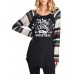 Casual Women Christmas Letter Print Striped Patchwork T-Shirts Casual Women Christmas Letter Print Striped Patchwork T-Shirts