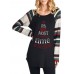 Casual Women Christmas Letter Print Striped Patchwork T-Shirts Casual Women Christmas Letter Print Striped Patchwork T-Shirts
