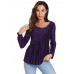 Metallic Ruffled Blouses Long-sleeved T-shirts Metallic Ruffled Blouses Long-sleeved T-shirts