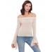 Trumpet Sleeve Blouses Neckline Striped Knit T-Shirts Trumpet Sleeve Blouses Neckline Striped Knit T-Shirts