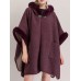 Women Cloak Shawl Hooded Crew Neck Cardigan Coats with Pockets Women Cloak Shawl Hooded Crew Neck Cardigan Coats with Pockets