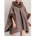 Women Cloak Shawl Hooded Crew Neck Cardigan Coats with Pockets Women Cloak Shawl Hooded Crew Neck Cardigan Coats with Pockets