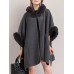Women Cloak Shawl Hooded Crew Neck Cardigan Coats with Pockets Women Cloak Shawl Hooded Crew Neck Cardigan Coats with Pockets