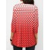Casual Women Polka Dot Crew Neck 3/4 Sleeve Blouse Casual Women Polka Dot Crew Neck 3/4 Sleeve Blouse