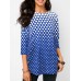 Casual Women Polka Dot Crew Neck 3/4 Sleeve Blouse Casual Women Polka Dot Crew Neck 3/4 Sleeve Blouse