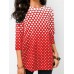 Casual Women Polka Dot Crew Neck 3/4 Sleeve Blouse Casual Women Polka Dot Crew Neck 3/4 Sleeve Blouse