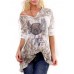 Casual Women Gradient Print V-Neck Long Sleeve T-Shirts Casual Women Gradient Print V-Neck Long Sleeve T-Shirts