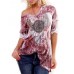 Casual Women Gradient Print V-Neck Long Sleeve T-Shirts Casual Women Gradient Print V-Neck Long Sleeve T-Shirts