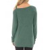 Women Casual Solid Color Kink One Shoulder Long Sleeve T-shirts Women Casual Solid Color Kink One Shoulder Long Sleeve T-shirts