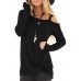 Women Casual Solid Color Kink One Shoulder Long Sleeve T-shirts Women Casual Solid Color Kink One Shoulder Long Sleeve T-shirts