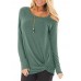 Women Casual Solid Color Kink One Shoulder Long Sleeve T-shirts Women Casual Solid Color Kink One Shoulder Long Sleeve T-shirts