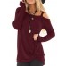 Women Casual Solid Color Kink One Shoulder Long Sleeve T-shirts Women Casual Solid Color Kink One Shoulder Long Sleeve T-shirts