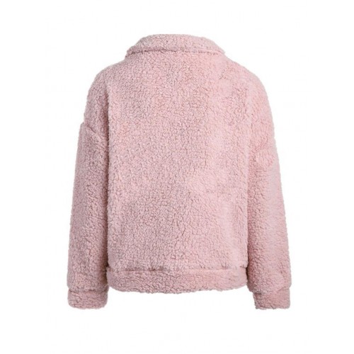 Casual Women Fleece Patchwork TurnDown Collar Long Sleeve Zipper Coats Casual Women Fleece Patchwork TurnDown Collar Long Sleeve Zipper Coats