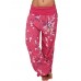 Casual Women Wide Leg Floral Print Trouser Pants Casual Women Wide Leg Floral Print Trouser Pants