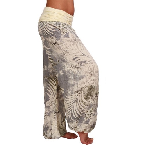 Women Casual Wide Leg Floral Print Trouser Pants Women Casual Wide Leg Floral Print Trouser Pants