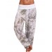 Women Casual Wide Leg Floral Print Trouser Pants Women Casual Wide Leg Floral Print Trouser Pants