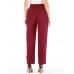 Women Casual Pure Color High Waist Elastic Waist Pants Women Casual Pure Color High Waist Elastic Waist Pants