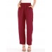 Women Casual Pure Color High Waist Elastic Waist Pants Women Casual Pure Color High Waist Elastic Waist Pants