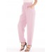 Women Casual Pure Color High Waist Elastic Waist Pants Women Casual Pure Color High Waist Elastic Waist Pants