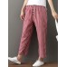Women Casual Cotton Linen Elastic Waist Loose Striped Pants Women Casual Cotton Linen Elastic Waist Loose Striped Pants