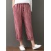 Women Casual Cotton Linen Elastic Waist Loose Striped Pants Women Casual Cotton Linen Elastic Waist Loose Striped Pants