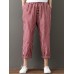 Women Casual Cotton Linen Elastic Waist Loose Striped Pants Women Casual Cotton Linen Elastic Waist Loose Striped Pants