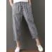 Women Casual Cotton Linen Elastic Waist Loose Striped Pants Women Casual Cotton Linen Elastic Waist Loose Striped Pants