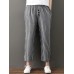 Women Casual Cotton Linen Elastic Waist Loose Striped Pants Women Casual Cotton Linen Elastic Waist Loose Striped Pants