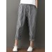 Women Casual Cotton Linen Elastic Waist Loose Striped Pants Women Casual Cotton Linen Elastic Waist Loose Striped Pants