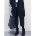 Women Casual Solid Color Winter Straight High Waist Trousers Pants Women Casual Solid Color Winter Straight High Waist Trousers Pants