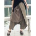 Wide Leg Women Cotton Linen Solid Color Elastic Waist Irregular Pants Wide Leg Women Cotton Linen Solid Color Elastic Waist Irregular Pants
