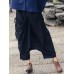Wide Leg Women Cotton Linen Solid Color Elastic Waist Irregular Pants Wide Leg Women Cotton Linen Solid Color Elastic Waist Irregular Pants