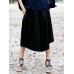 Women Loose Cotton Linen Elastic Waist Asymmetrical Pants Women Loose Cotton Linen Elastic Waist Asymmetrical Pants