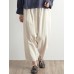 M-5XL Women Casual Loose Pure Color Elastic Waist Corduroy Pants M-5XL Women Casual Loose Pure Color Elastic Waist Corduroy Pants