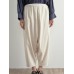 M-5XL Women Casual Loose Pure Color Elastic Waist Corduroy Pants M-5XL Women Casual Loose Pure Color Elastic Waist Corduroy Pants