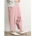 M-5XL Women Casual Loose Pure Color Elastic Waist Corduroy Pants M-5XL Women Casual Loose Pure Color Elastic Waist Corduroy Pants