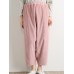 M-5XL Women Casual Loose Pure Color Elastic Waist Corduroy Pants M-5XL Women Casual Loose Pure Color Elastic Waist Corduroy Pants