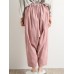 M-5XL Women Casual Loose Pure Color Elastic Waist Corduroy Pants M-5XL Women Casual Loose Pure Color Elastic Waist Corduroy Pants
