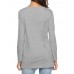 Women Long Sleeve Button Pure Color Irregular T-shirts Women Long Sleeve Button Pure Color Irregular T-shirts