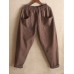 Vintage Women Elastic Waist Pockets Solid Color Harem Pants Vintage Women Elastic Waist Pockets Solid Color Harem Pants