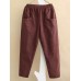 Vintage Women Elastic Waist Pockets Solid Color Harem Pants Vintage Women Elastic Waist Pockets Solid Color Harem Pants