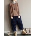M-5XL Women Loose Pure Color Elastic Waist Corduroy Pants M-5XL Women Loose Pure Color Elastic Waist Corduroy Pants