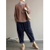 M-5XL Women Loose Pure Color Elastic Waist Corduroy Pants M-5XL Women Loose Pure Color Elastic Waist Corduroy Pants