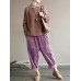 M-5XL Women Loose Pure Color Elastic Waist Corduroy Pants M-5XL Women Loose Pure Color Elastic Waist Corduroy Pants