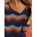 Geometric Print V Neck Long Sleeve Casual Women T-shirts Geometric Print V Neck Long Sleeve Casual Women T-shirts