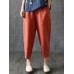 Women Casual Solid Elastic Waist Cotton Harem Pants Women Casual Solid Elastic Waist Cotton Harem Pants