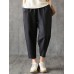 Women Casual Solid Elastic Waist Cotton Harem Pants Women Casual Solid Elastic Waist Cotton Harem Pants