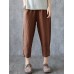Women Casual Solid Elastic Waist Cotton Harem Pants Women Casual Solid Elastic Waist Cotton Harem Pants
