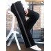 Women Casual High Drawstring Waist Stripe Patchwork Pants Women Casual High Drawstring Waist Stripe Patchwork Pants